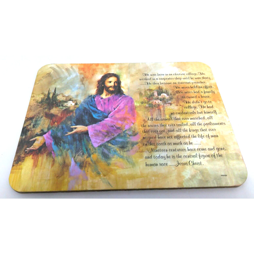 Christianity Jesus Christ Table Hot Pad/ Plaque Cork Back Decor